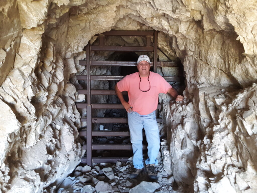 That’s me at the main sealed off adit.