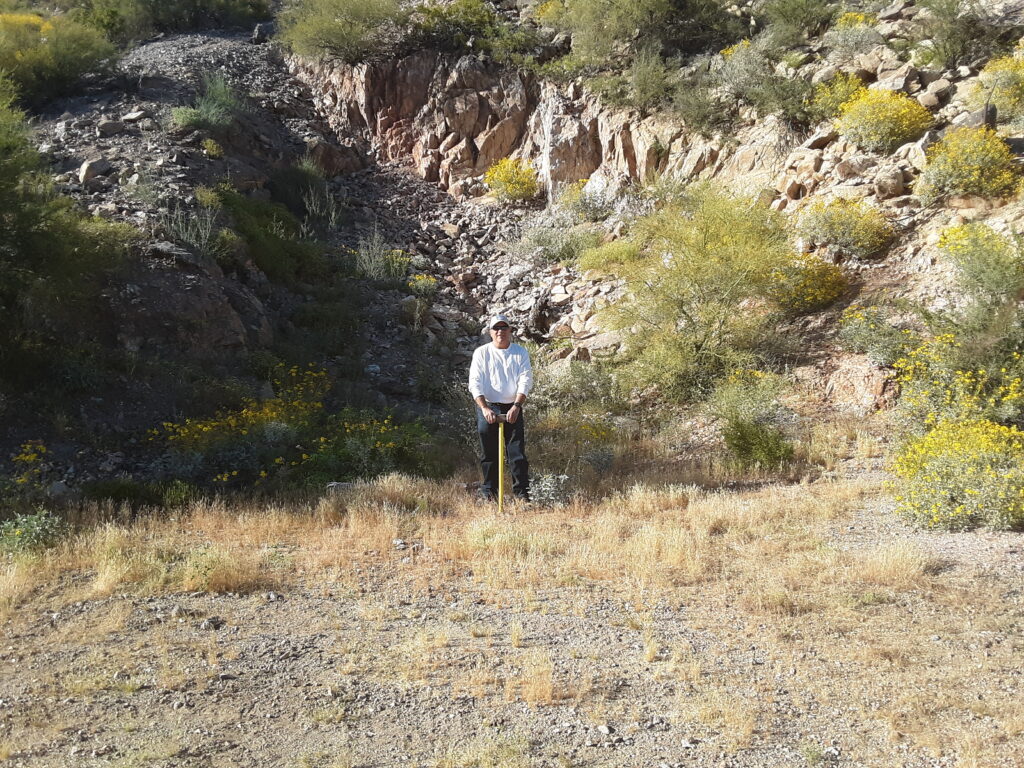 Here I am at the site with a sledge, ready to collect.