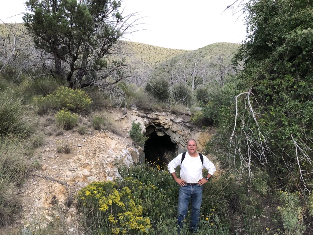 Me at the main tunnel of the mine. This tunnel went clear through to the other side of the mountain.