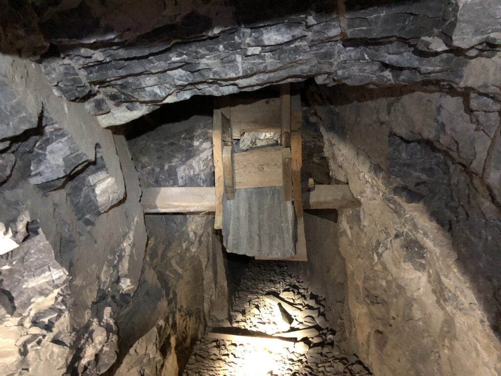 An ore chute that was found deep in the mine.