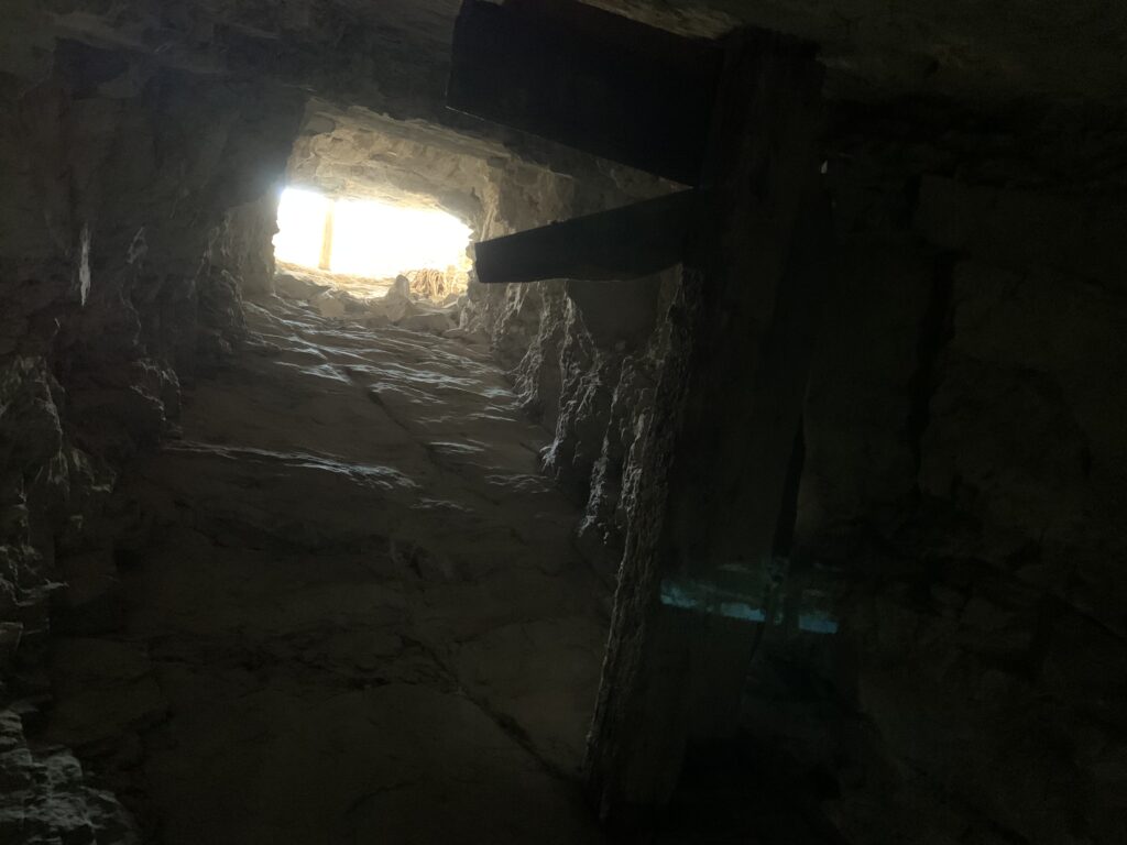 A vertical shaft to the surface.