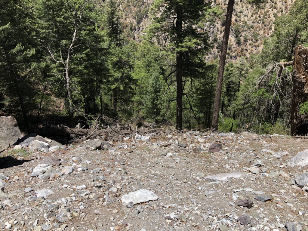 A look at the mine dump which has been picked over after many years of people collecting there.