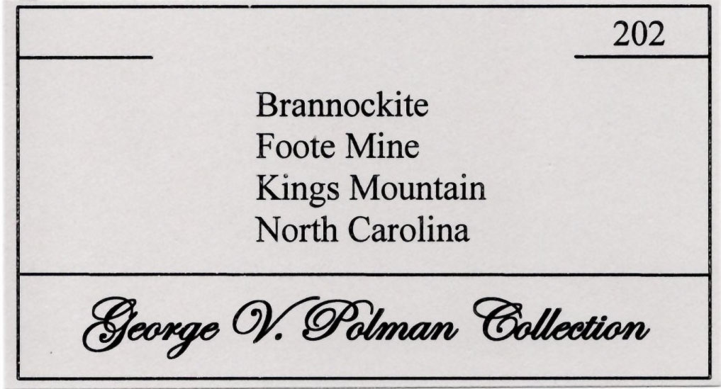 George V. Polman Collection label.