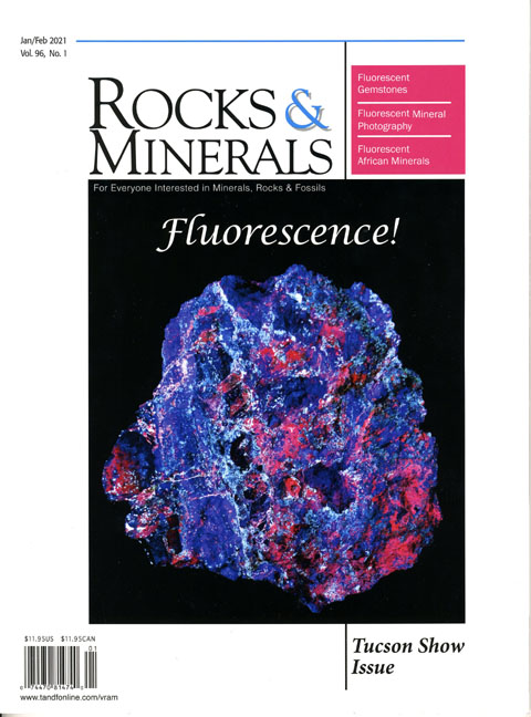 Rocks & Minerals magazine January February 2021 cover