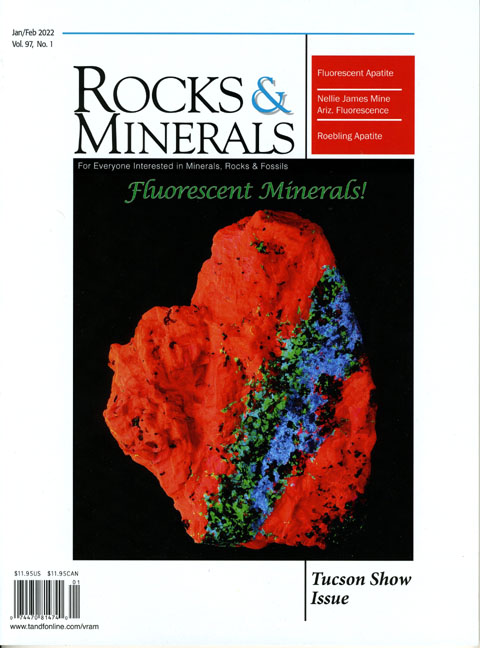Rocks & Minerals magazine January February 2022 cover
